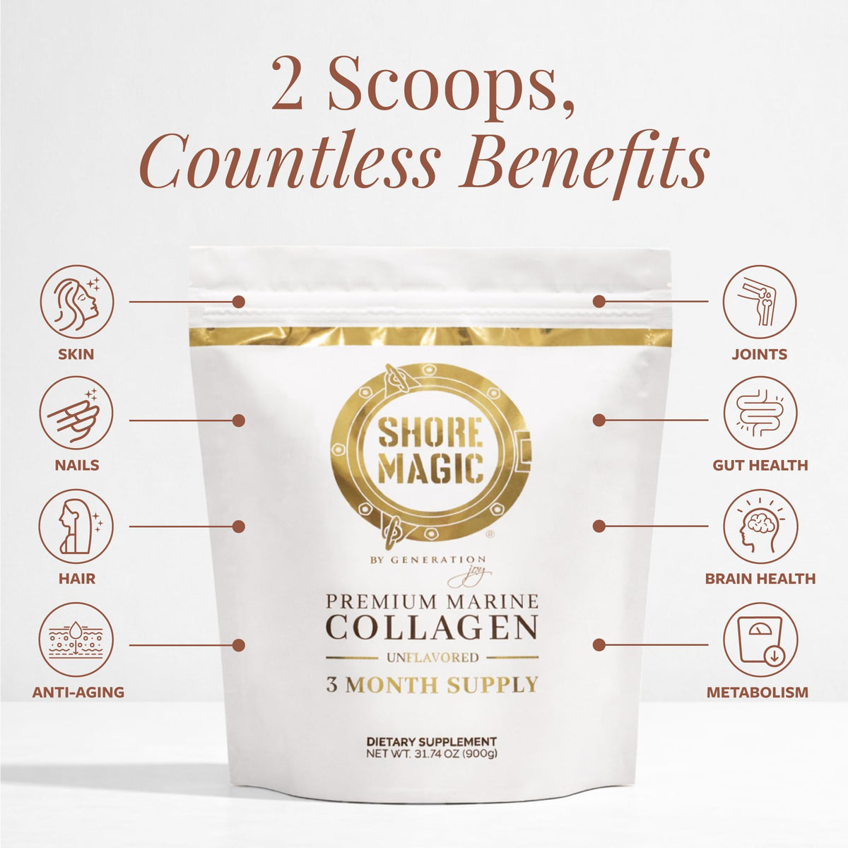 Poudre de collagène marin Shore Magic mélangée dans un smoothie