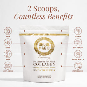 Poudre de collagène marin Shore Magic mélangée dans un smoothie