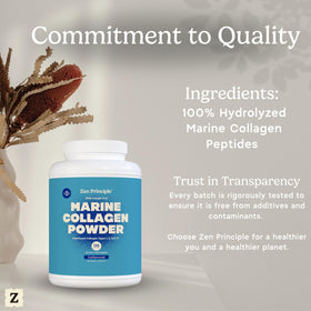Poudre de collagène marin Zen Principle 3 lb, utilisation dans un smoothie