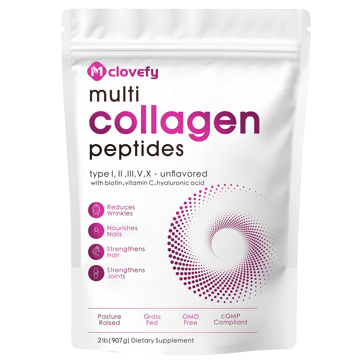 Poudre de collagène Mclovefy 930g vue de face