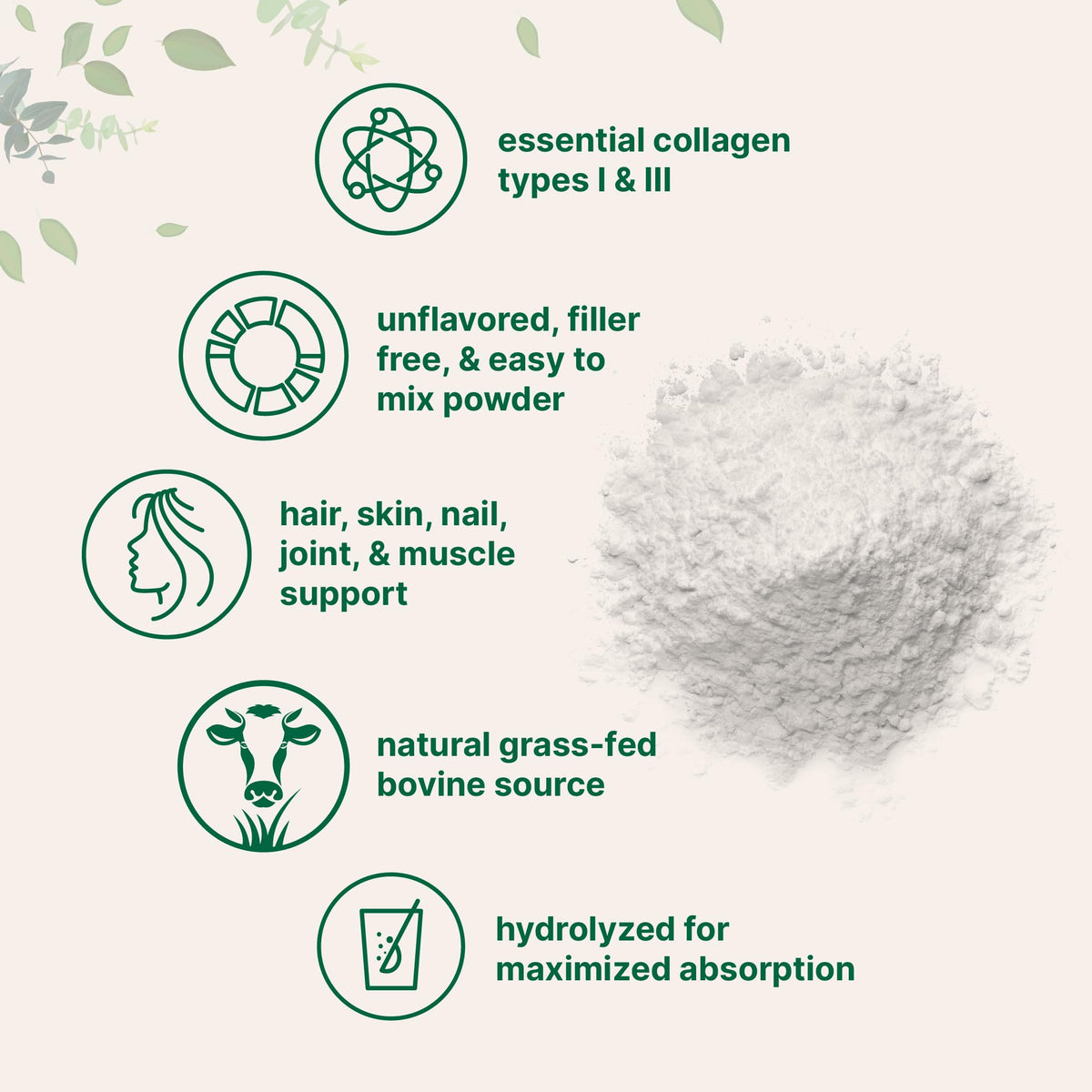 Poudre de collagène Micro Ingredients dans un bol