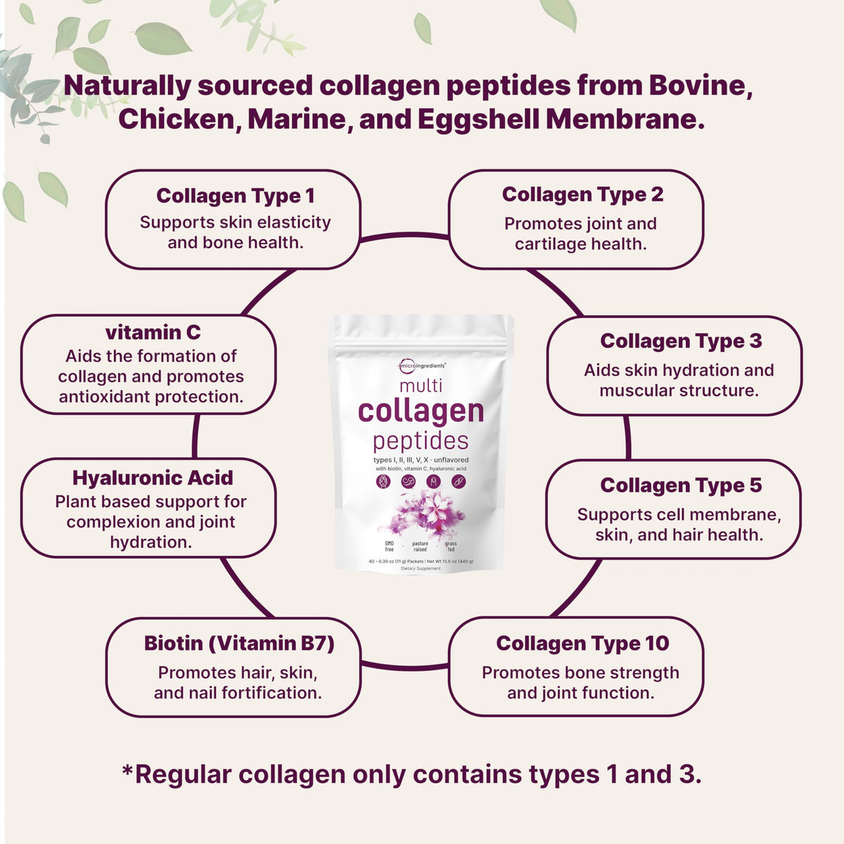 Poudre de collagène Micro Ingredients mélangée dans un verre d'eau