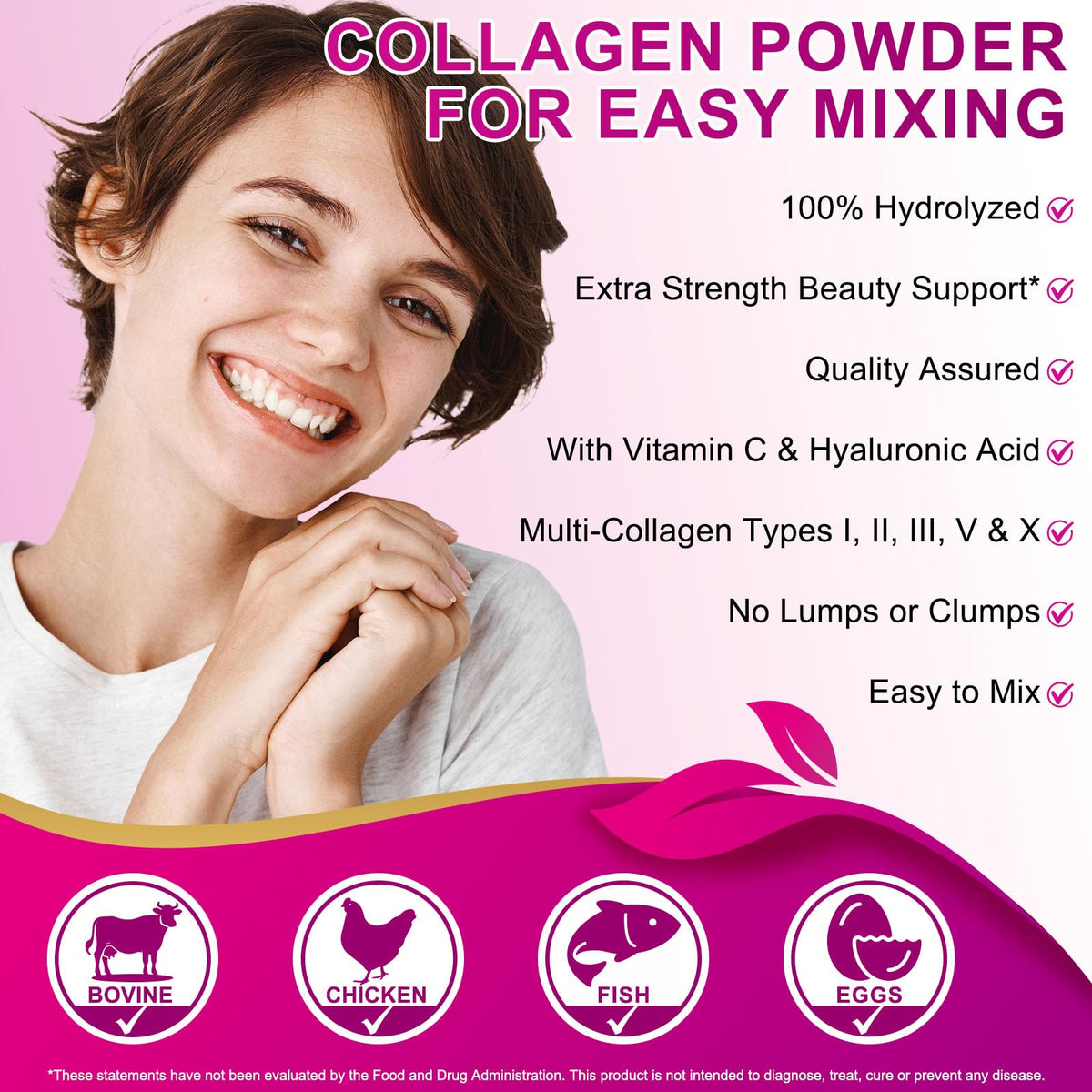 Poudre de collagène multi bnHUlMXw 472g dans un verre d'eau