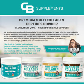 Poudre de collagène multi CB Supplements dans un environnement de cuisine