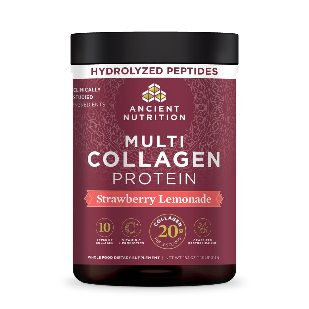 Poudre de collagène multi-collagène Ancient Nutrition 621g vue de face
