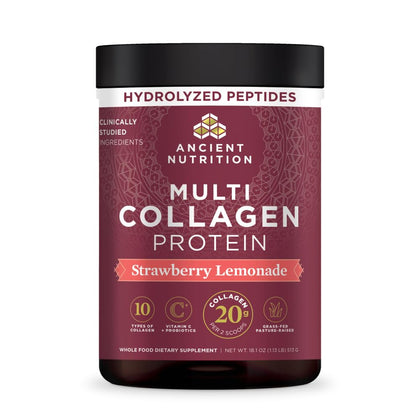 Poudre de collagène multi-collagène Ancient Nutrition 621g vue de face