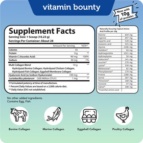 Poudre de collagène multi collagène Vitamin Bounty sur une table en bois