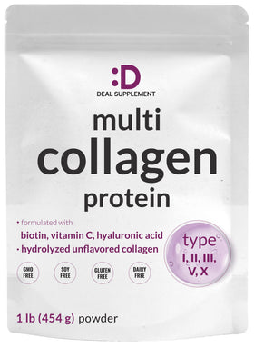 Poudre de collagène multi DEAL SUPPLEMENT 1Lb vue de face