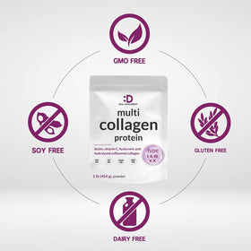 Poudre de collagène multi DEAL SUPPLEMENT dans un verre
