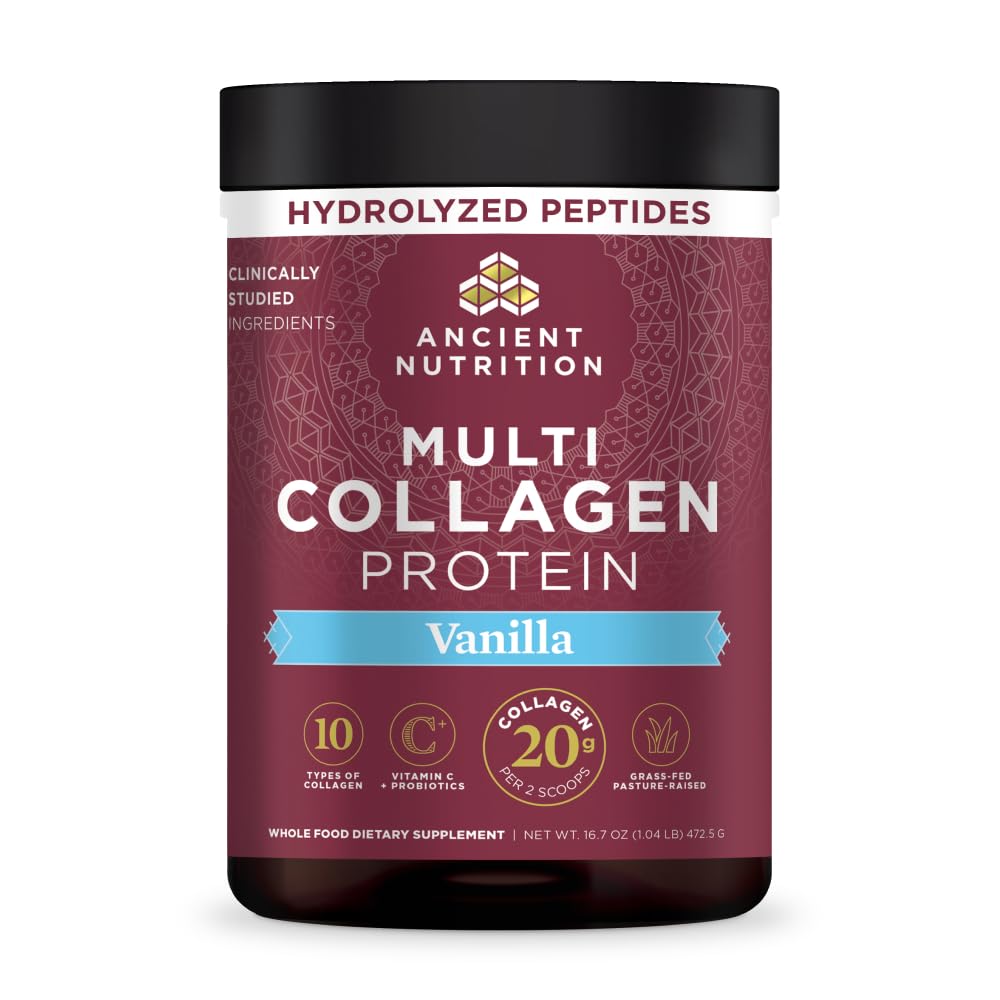 Poudre de collagène multi hydrolysé Ancient Nutrition 572g vue de face