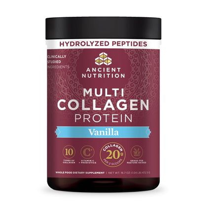 Poudre de collagène multi hydrolysé Ancient Nutrition 572g vue de face