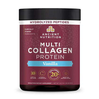 Poudre de collagène multi hydrolysé Ancient Nutrition 748g Vanille vue de face