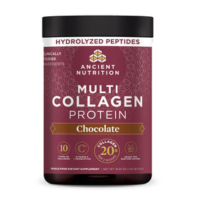 Poudre de collagène multi hydrolysé chocolat Ancient Nutrition vue de face