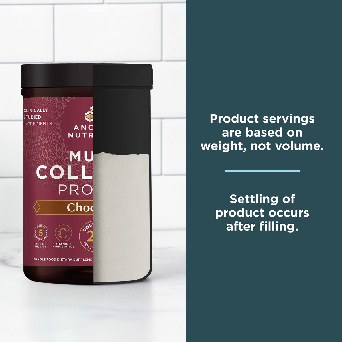 Poudre de collagène multi hydrolysé chocolat avec ingrédients naturels