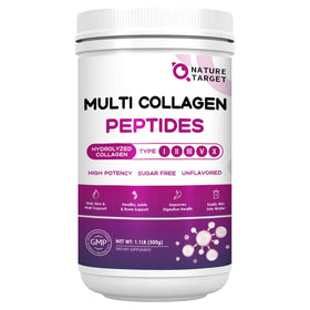 Poudre de collagène Multi Peptides NATURE TARGET 490g vue avant