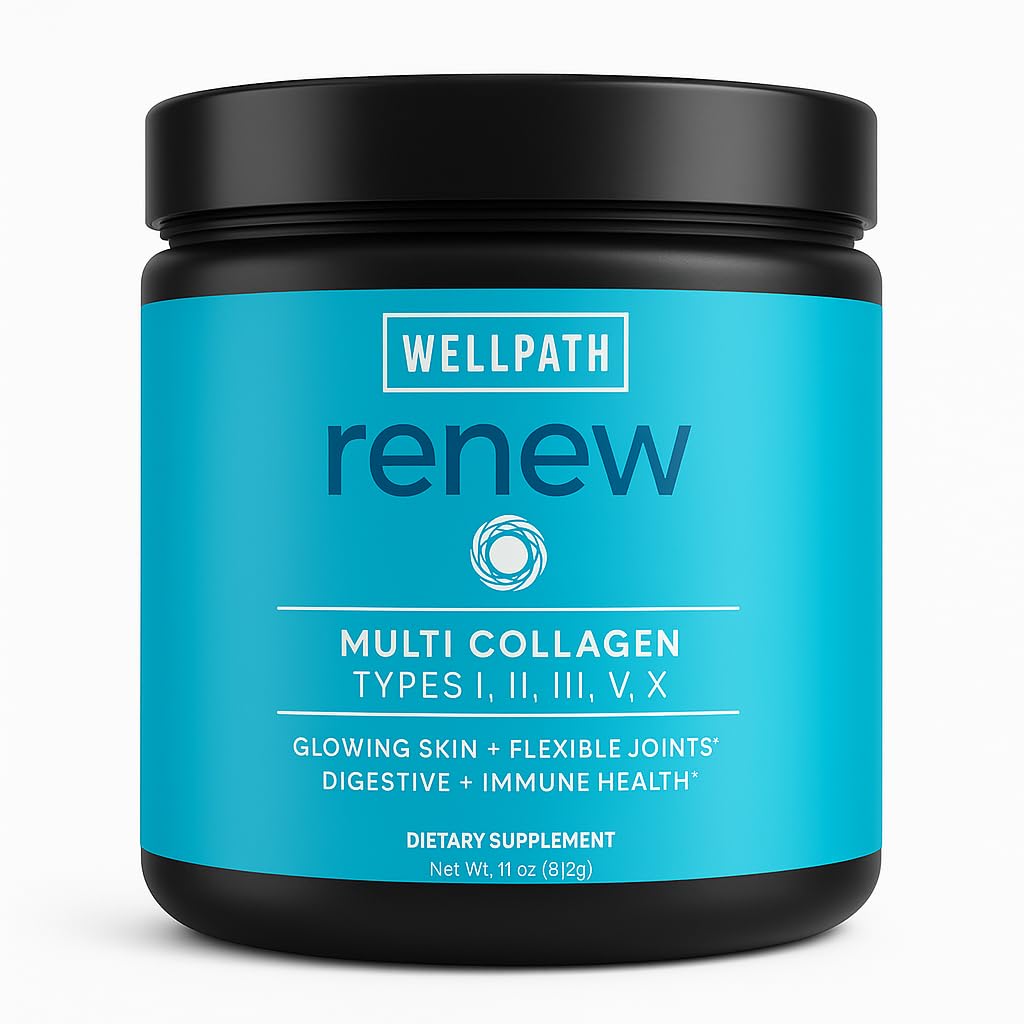 Poudre de collagène multi types WellPath 422g vue de face