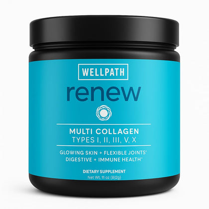 Poudre de collagène multi types WellPath 422g vue de face