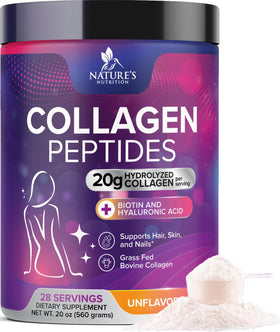 Poudre de Collagène Nature's Nutrition 20g Hydrolysé Bovin vue de face