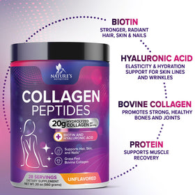 Poudre de Collagène Nature's Nutrition avec une cuillère doseuse