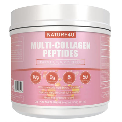 Poudre de collagène Nature4U 10g vue de face