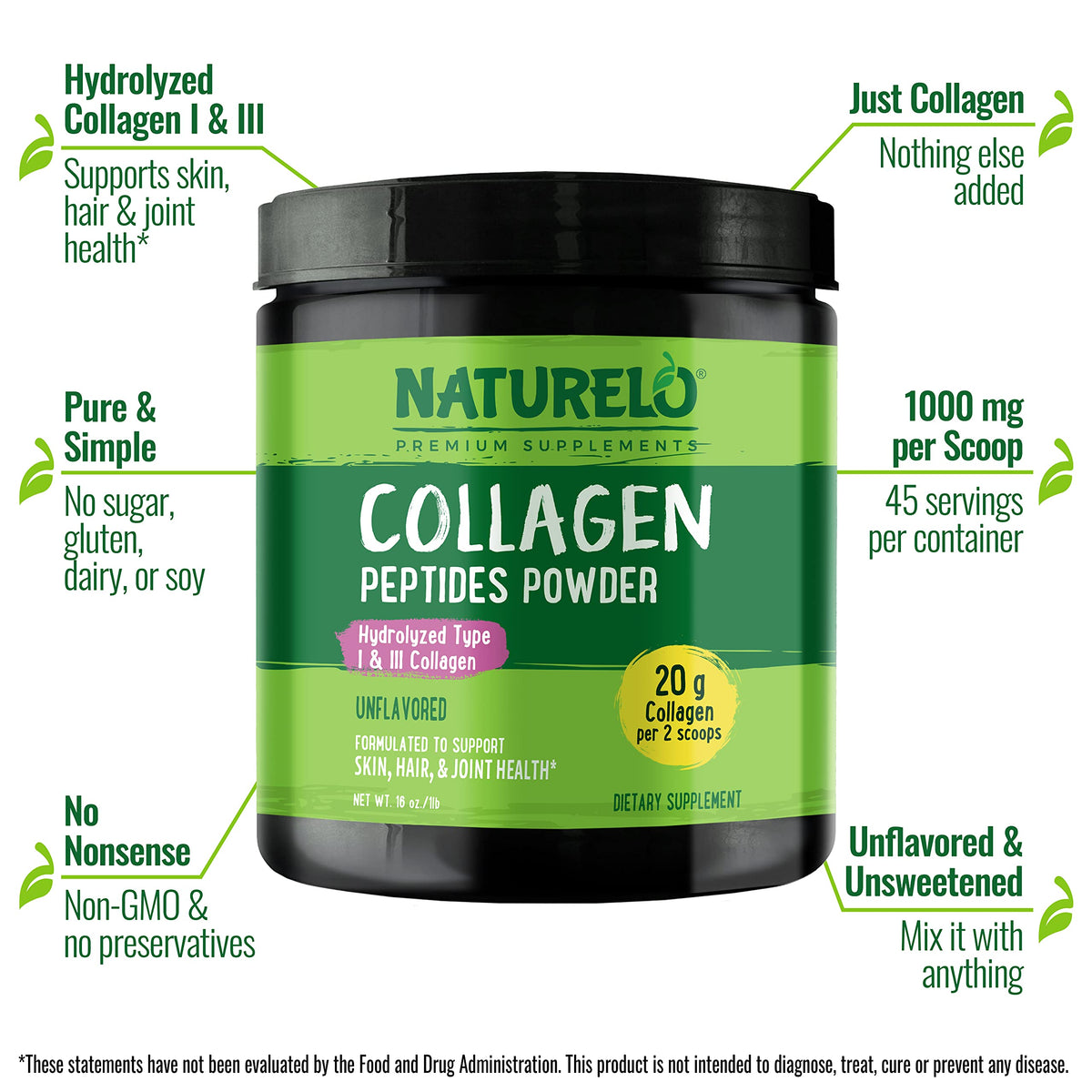 Poudre de collagène NATURELO mélangée dans un smoothie