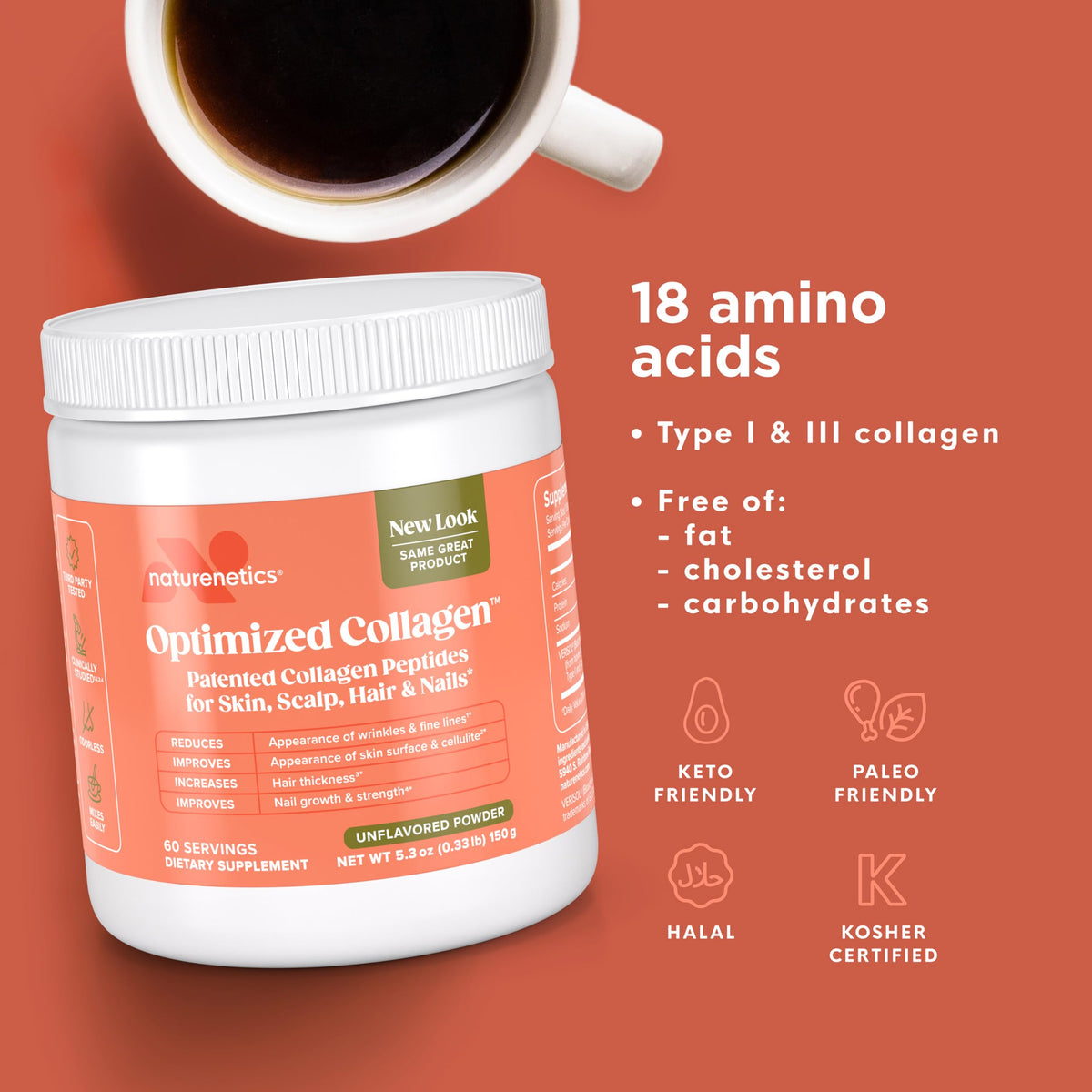 Poudre de collagène Naturenetics 200g avec smoothie