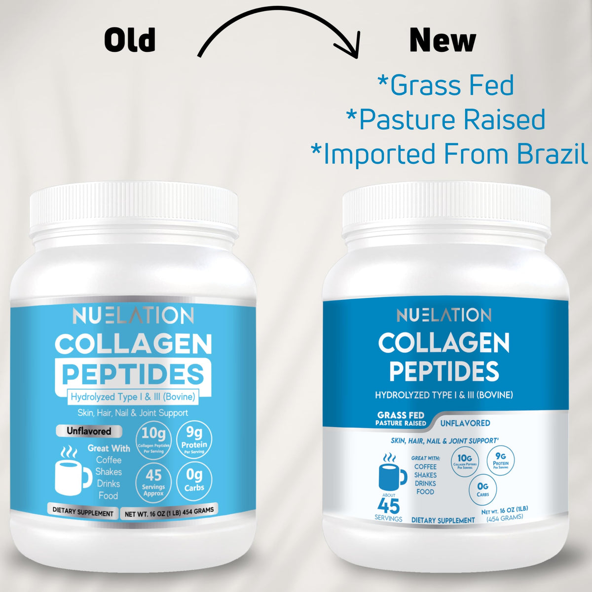Poudre de collagène NUELATION 1LB avec cuillère doseuse
