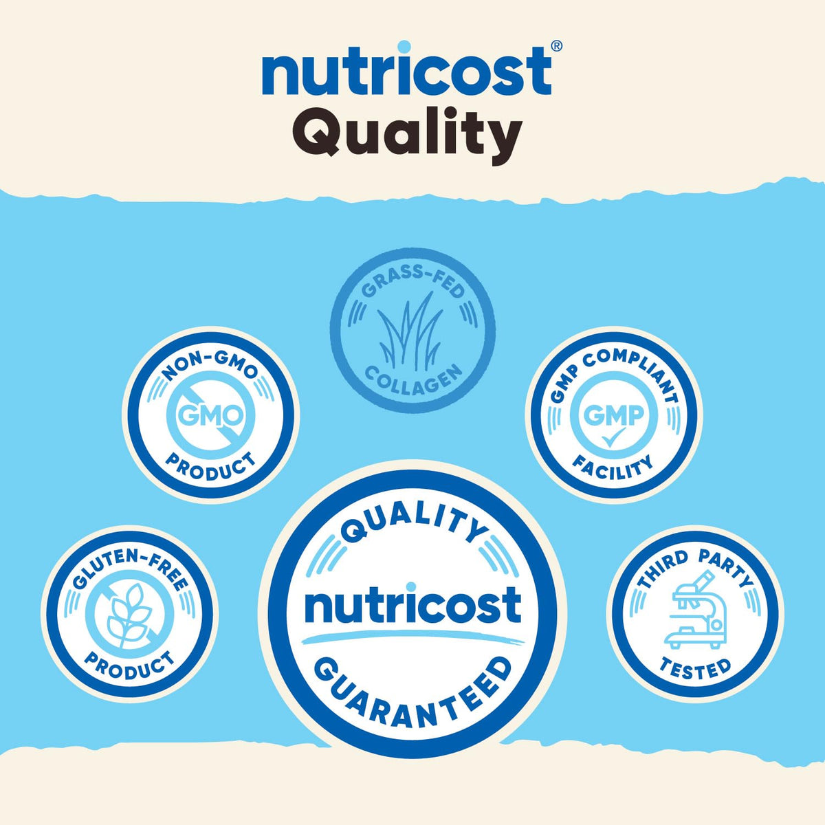 Poudre de collagène Nutricost dans un bol avec cuillère