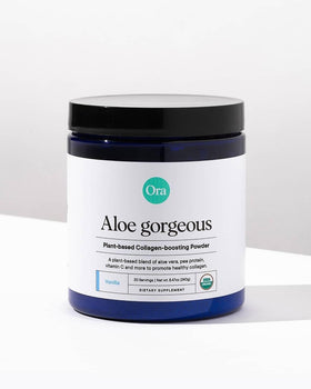 Poudre de collagène Ora Organic, cuillère à côté