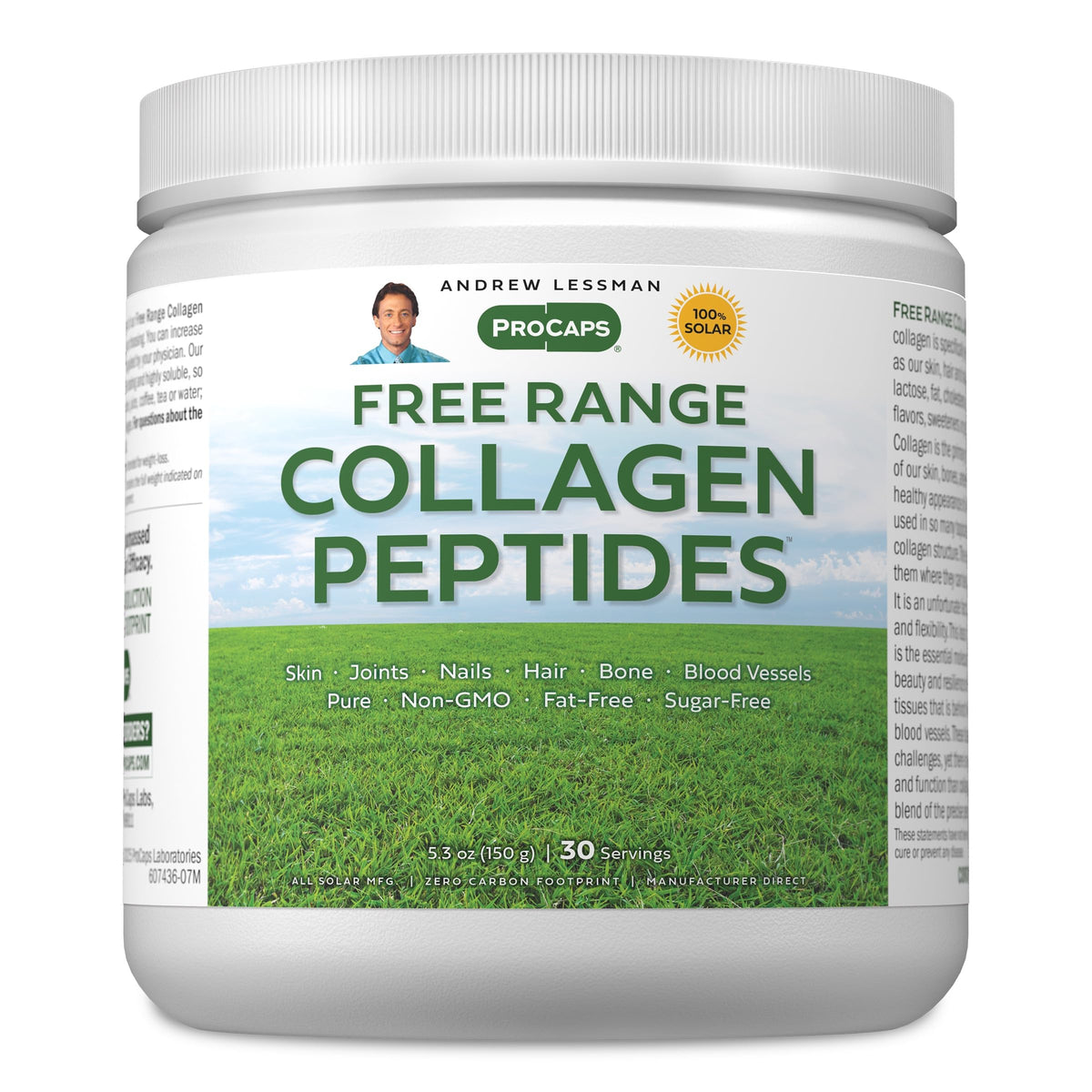 Poudre de collagène peptides ANDREW LESSMAN vue de face