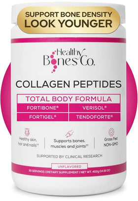 Poudre de collagène peptides FORTIBONE 449g vue de face