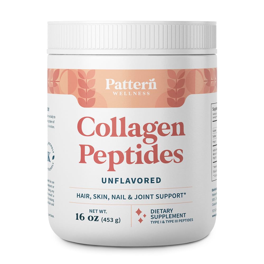 Poudre de collagène peptides Pattern Wellness 572g vue de face