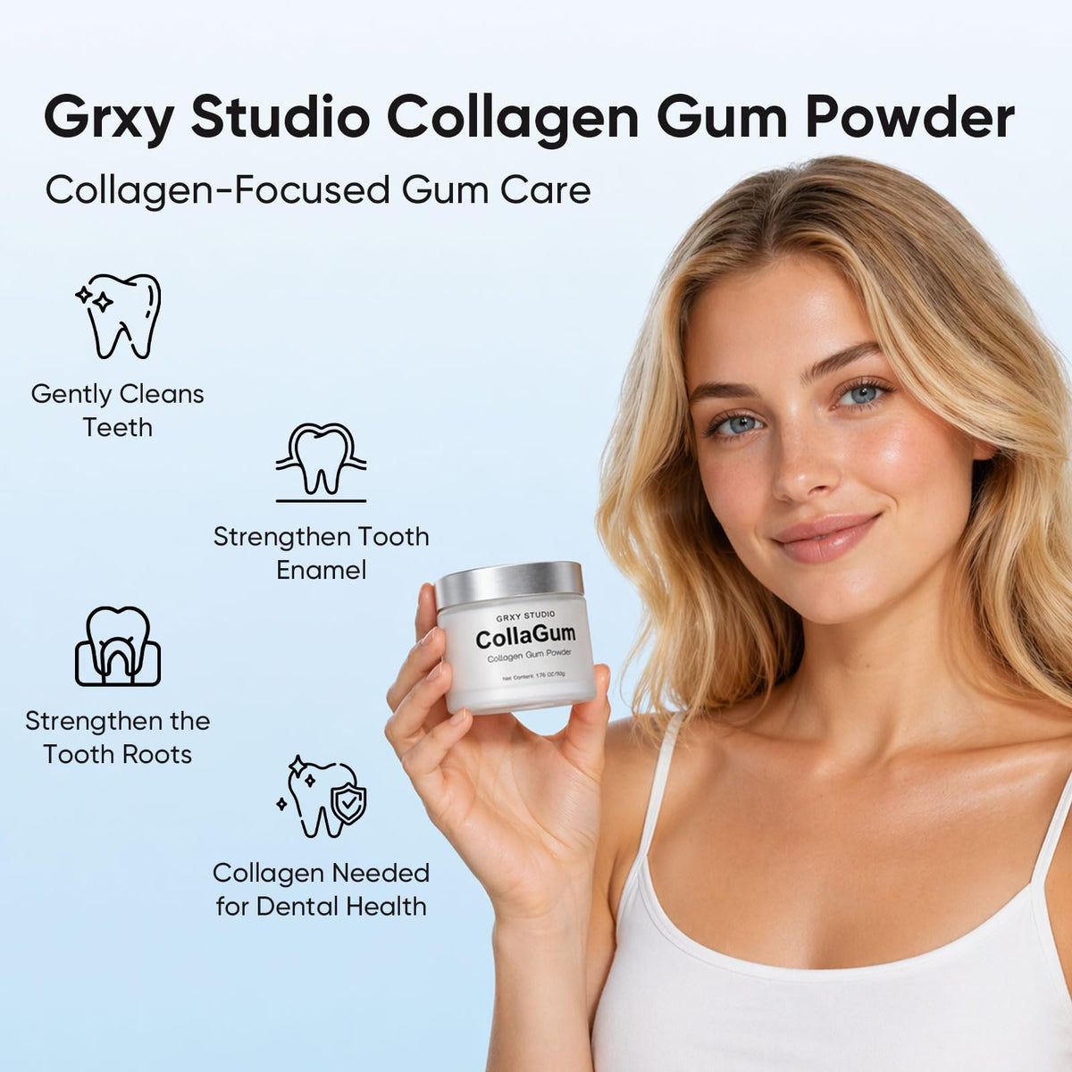 Poudre de Collagène pour Gencives GRXY STUDIO avec cuillère incluse