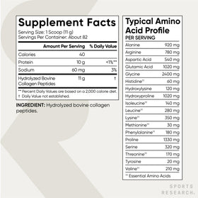 Poudre de collagène Sports Research 1070g ajoutée à un smoothie