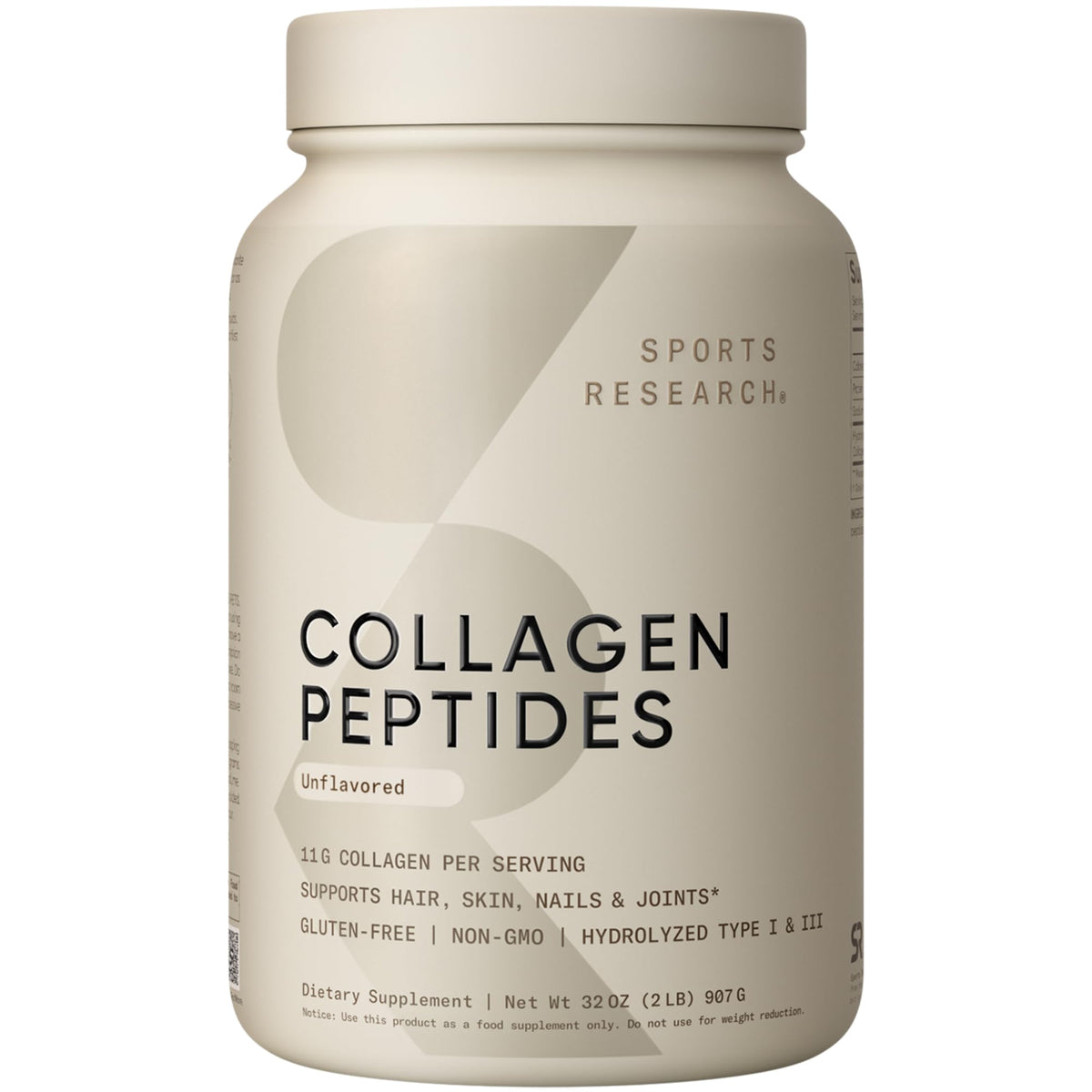 Poudre de collagène Sports Research 1070g vue de face
