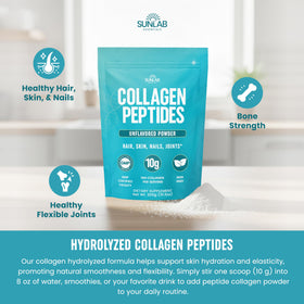 Poudre de collagène SunLab Essentials mélangée dans un smoothie