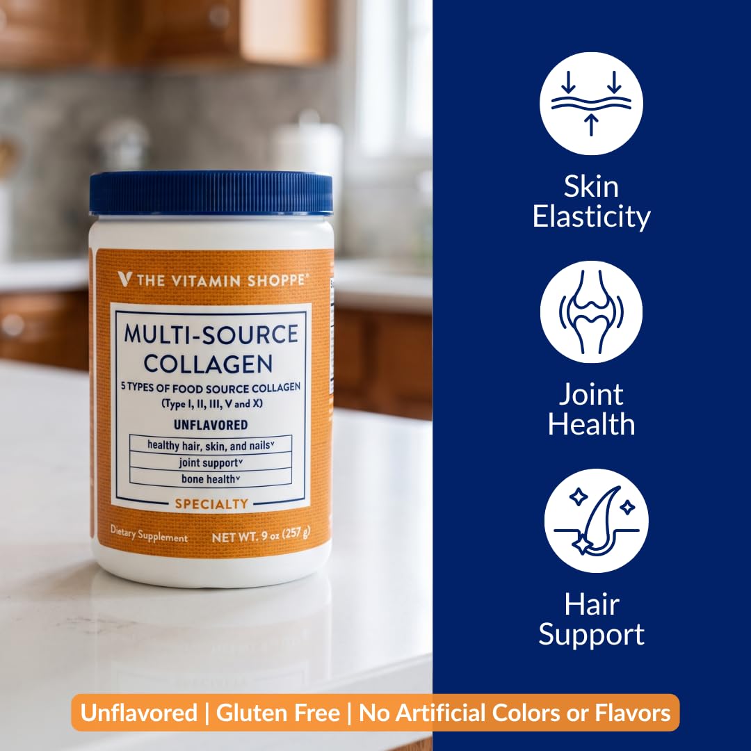 Poudre de collagène The Vitamin Shoppe avec cuillère doseuse