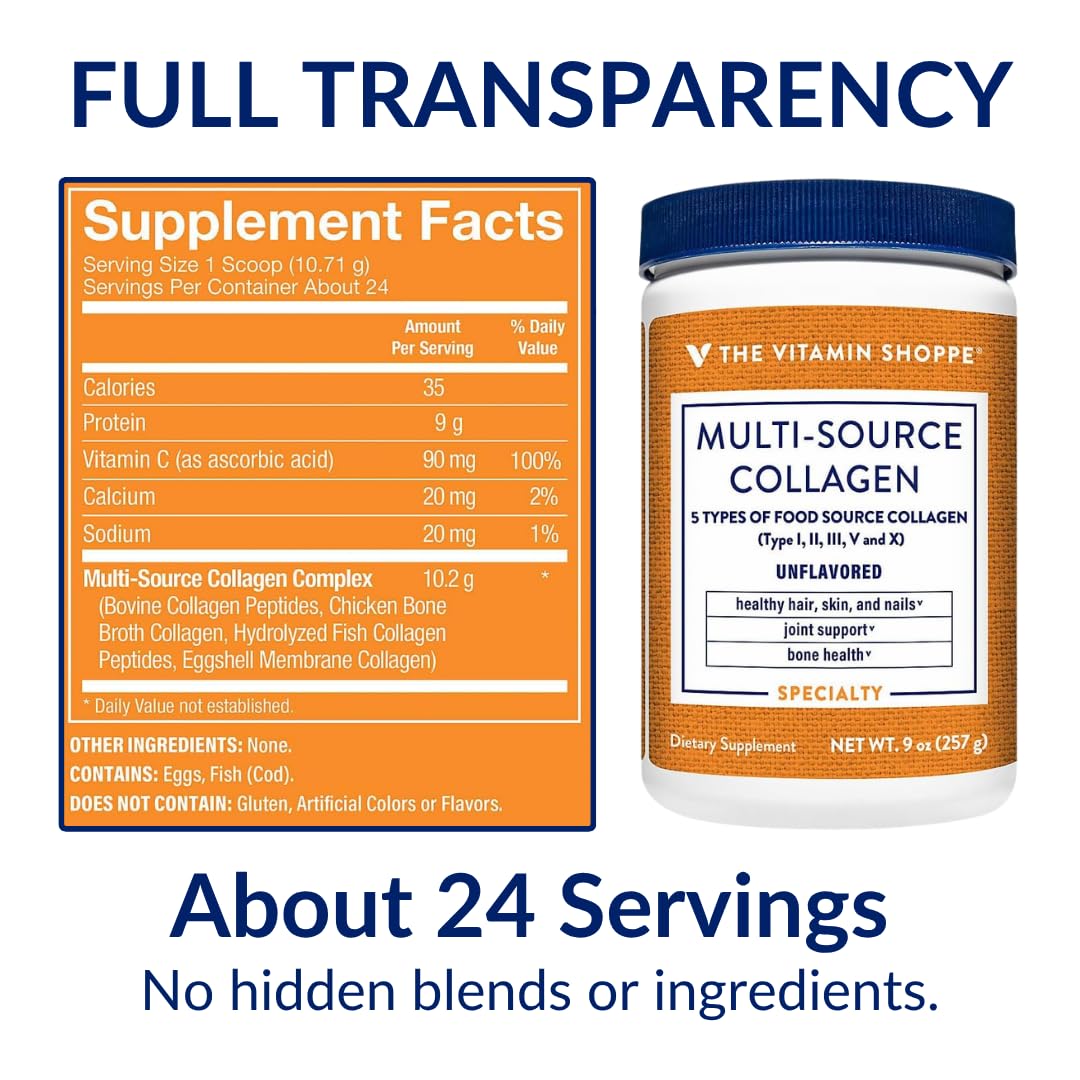 Poudre de collagène The Vitamin Shoppe avec des ingrédients naturels