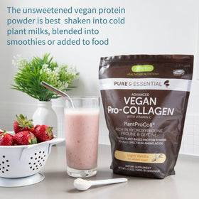 Poudre de collagène vegan Igennus à la vanille avec des fruits