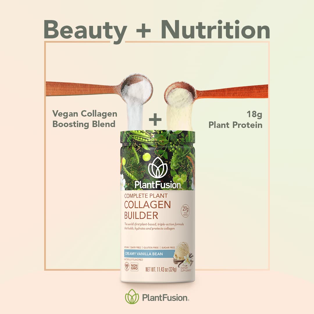 Poudre de collagène végétal PlantFusion avec un shaker
