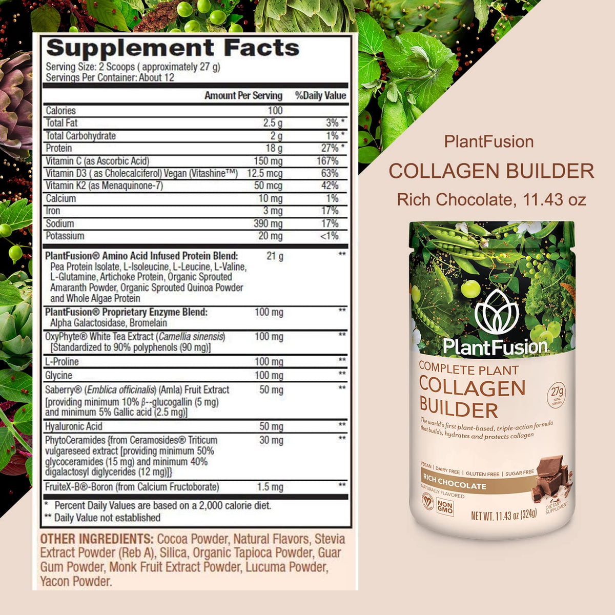 Poudre de collagène végétal PlantFusion chocolat en mode lifestyle