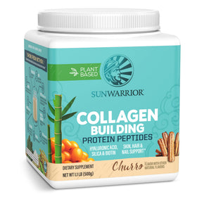 Poudre de collagène végétal Sunwarrior au goût churro, emballage avant
