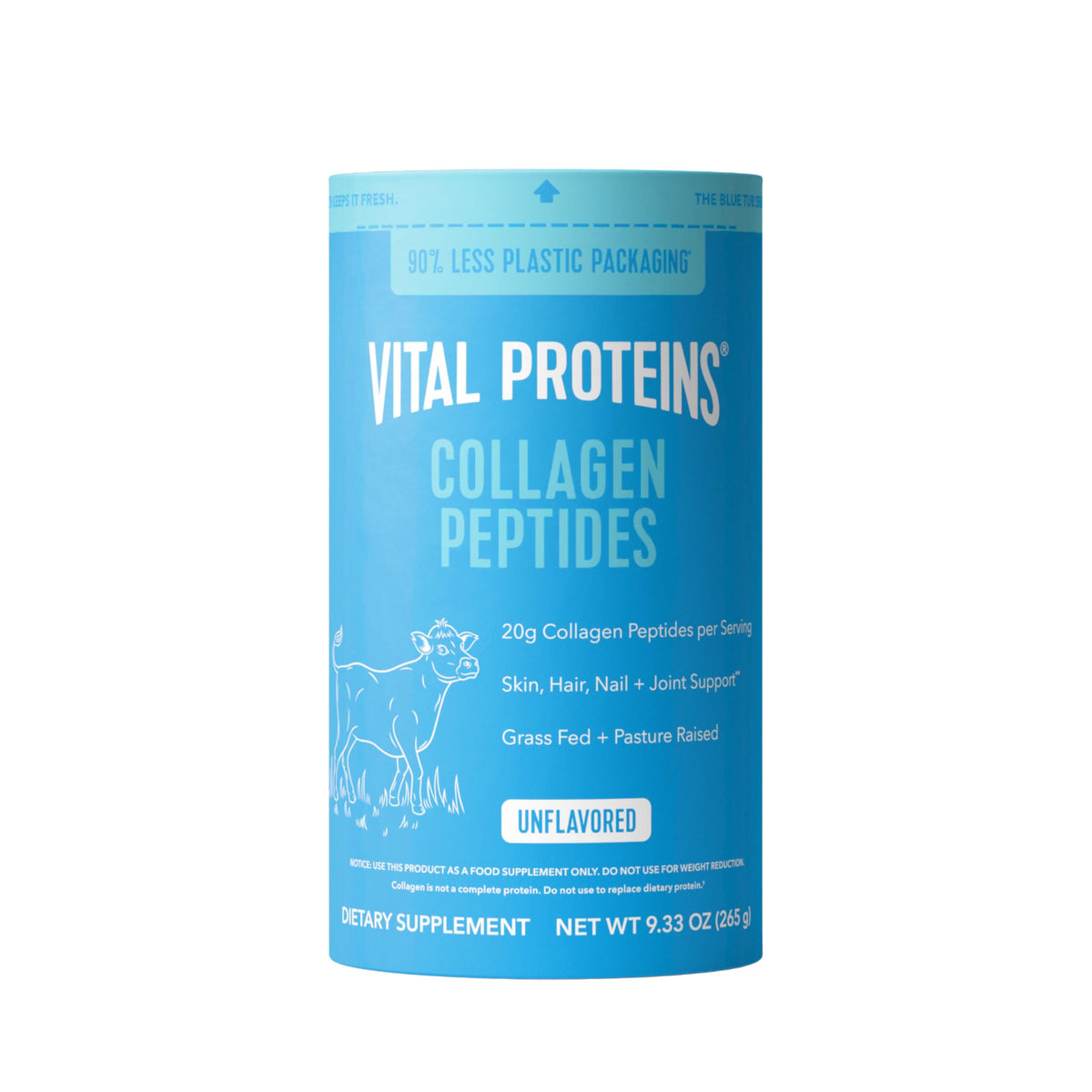 Poudre de collagène Vital Proteins 331g sans saveur vue de face