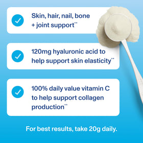 Poudre de collagène Vital Proteins sur un plan de travail