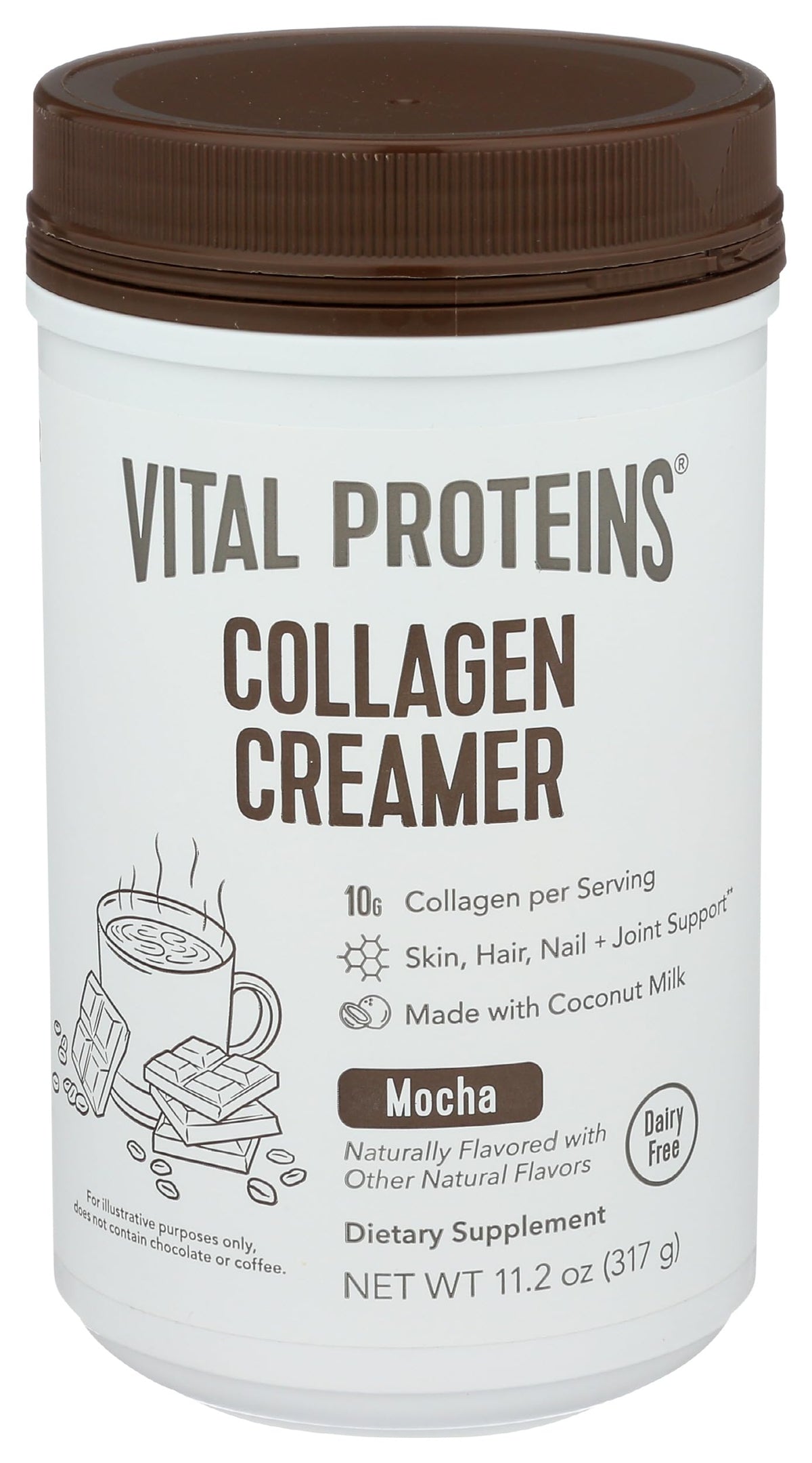Poudre de collagène Vital Proteins sur une table en bois