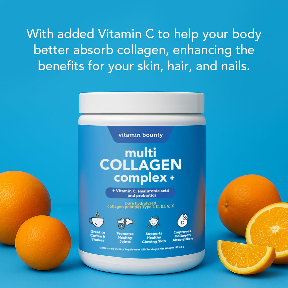 Poudre de collagène Vitamin Bounty avec des fruits frais