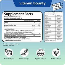 Poudre de collagène Vitamin Bounty et ingrédients naturels