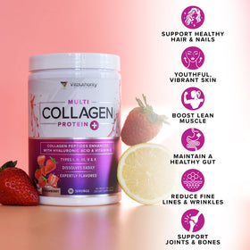 Poudre de collagène Vitauthority avec ustensiles de cuisine