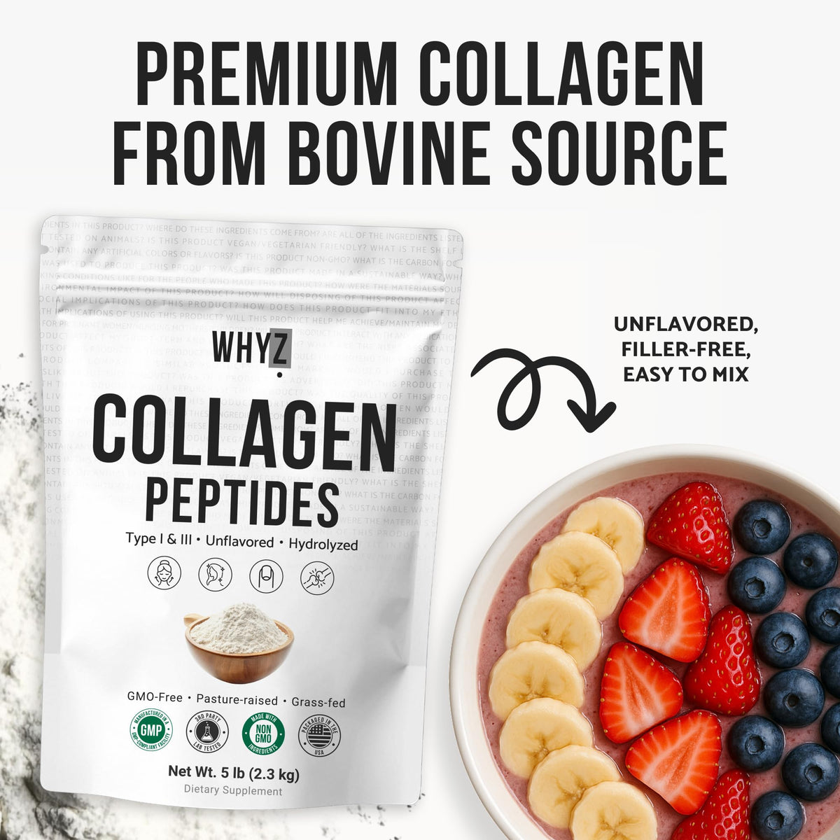 Poudre de collagène WHYZ dans une recette de pâtisserie
