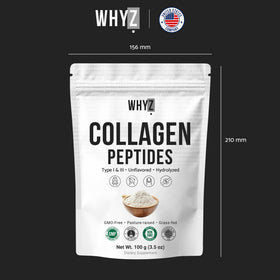 Poudre de collagène WHYZ sur une table en bois